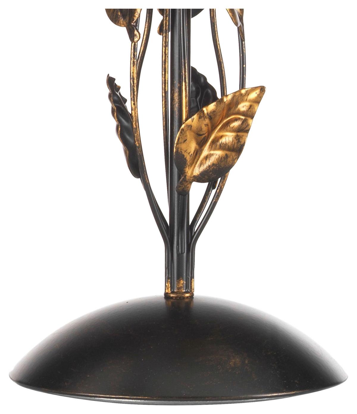 Tischleuchte Collana Bronzefarben L: 20 cm - Bronzefarben/Cappuccino, KONVENTIONELL, Kunststoff/Metall (20/20/40cm)
