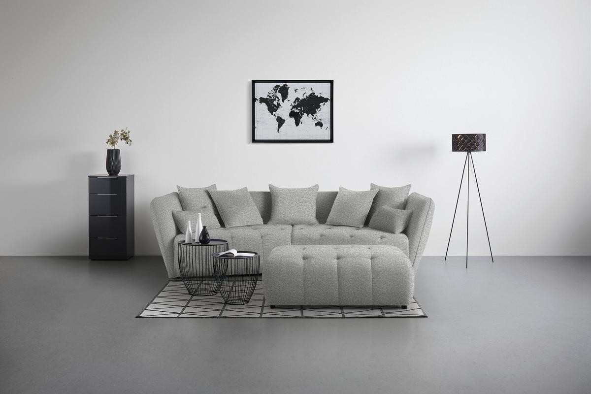 Taburet SOFI, svetlě šedá - černá/světle šedá, Moderní, textil (128/48/70cm) - Premium Living