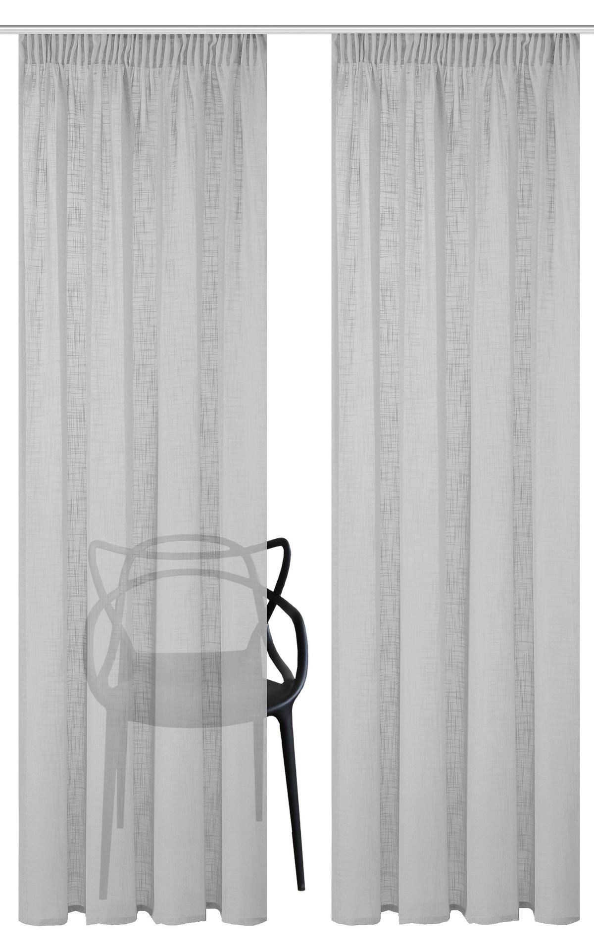 Fertigvorhang Softy 2er Set - Grau, Basics, Textil (140/225cm)