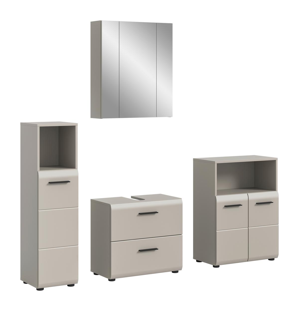 Badezimmer Ice Kaschmir B: 150cm - Kaschmir/Schwarz, Trend, Glas/Holzwerkstoff (150cm) - MID.YOU