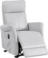 Eleganter Lederlook Hellgrauer Fernsehsessel in Lederoptik