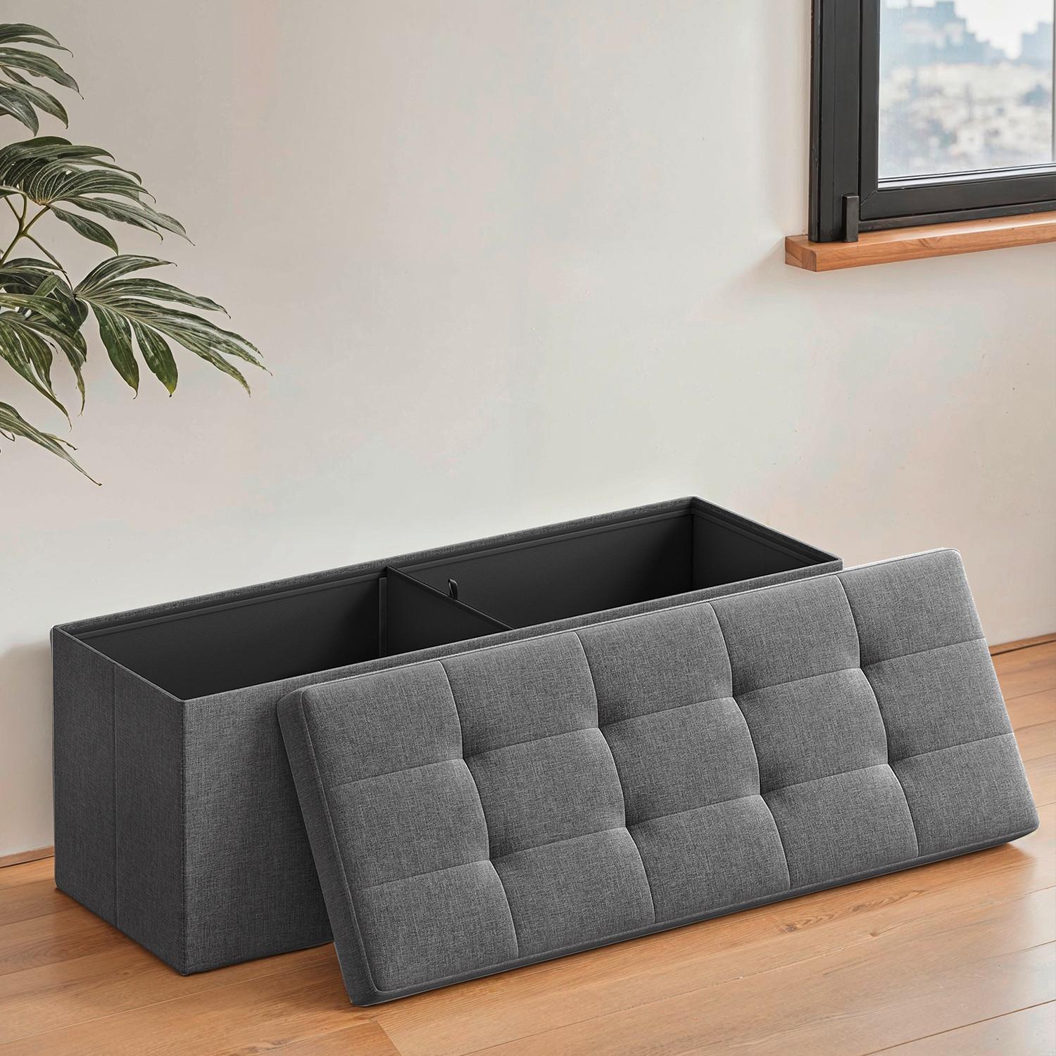 Sitzbox Grau B: 110 Cm - Grau, Basics, Holzwerkstoff/Textil (110/38/38cm)