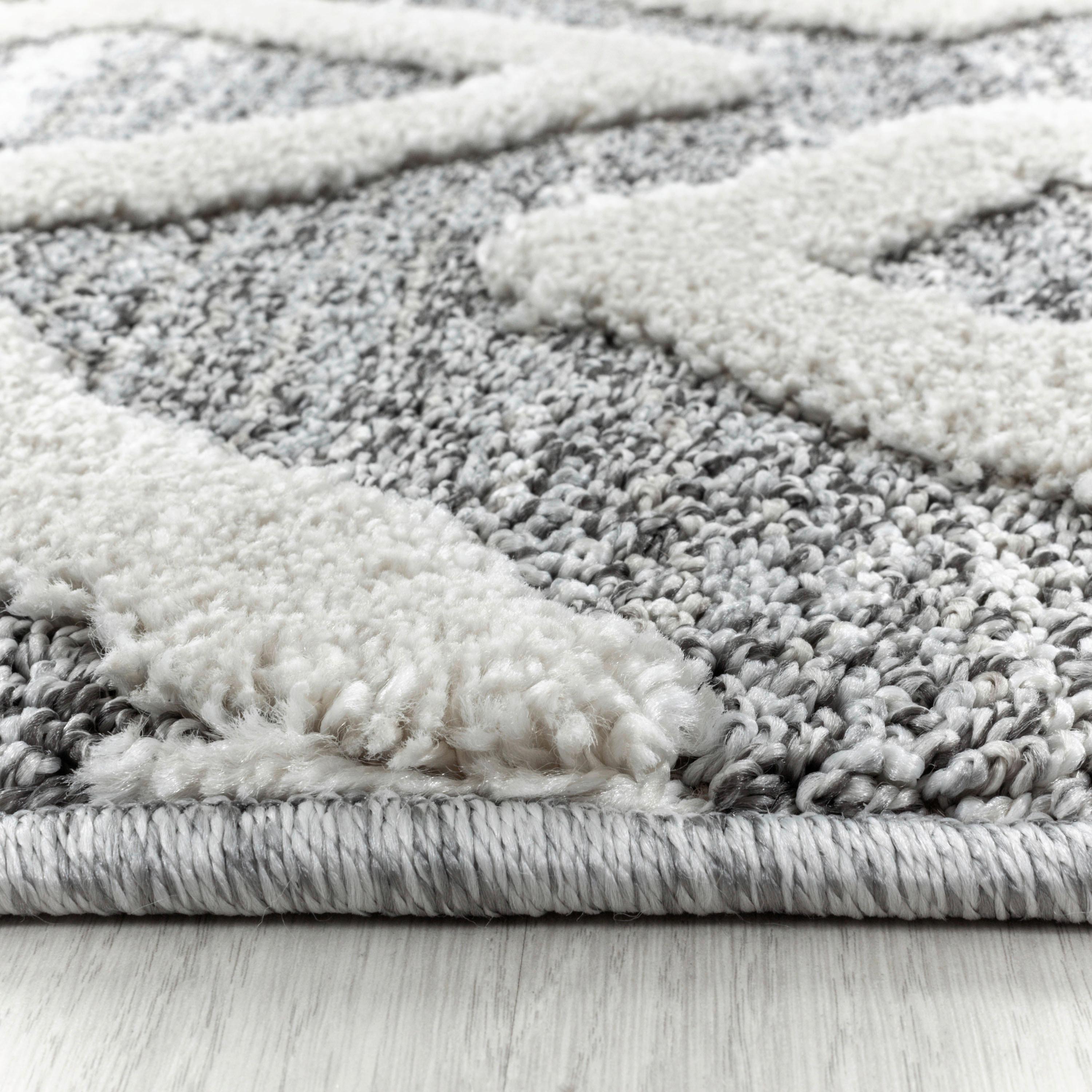 Webteppich Grau Pisa Rund Ø 160 cm - Grau, KONVENTIONELL, Textil (160cm)