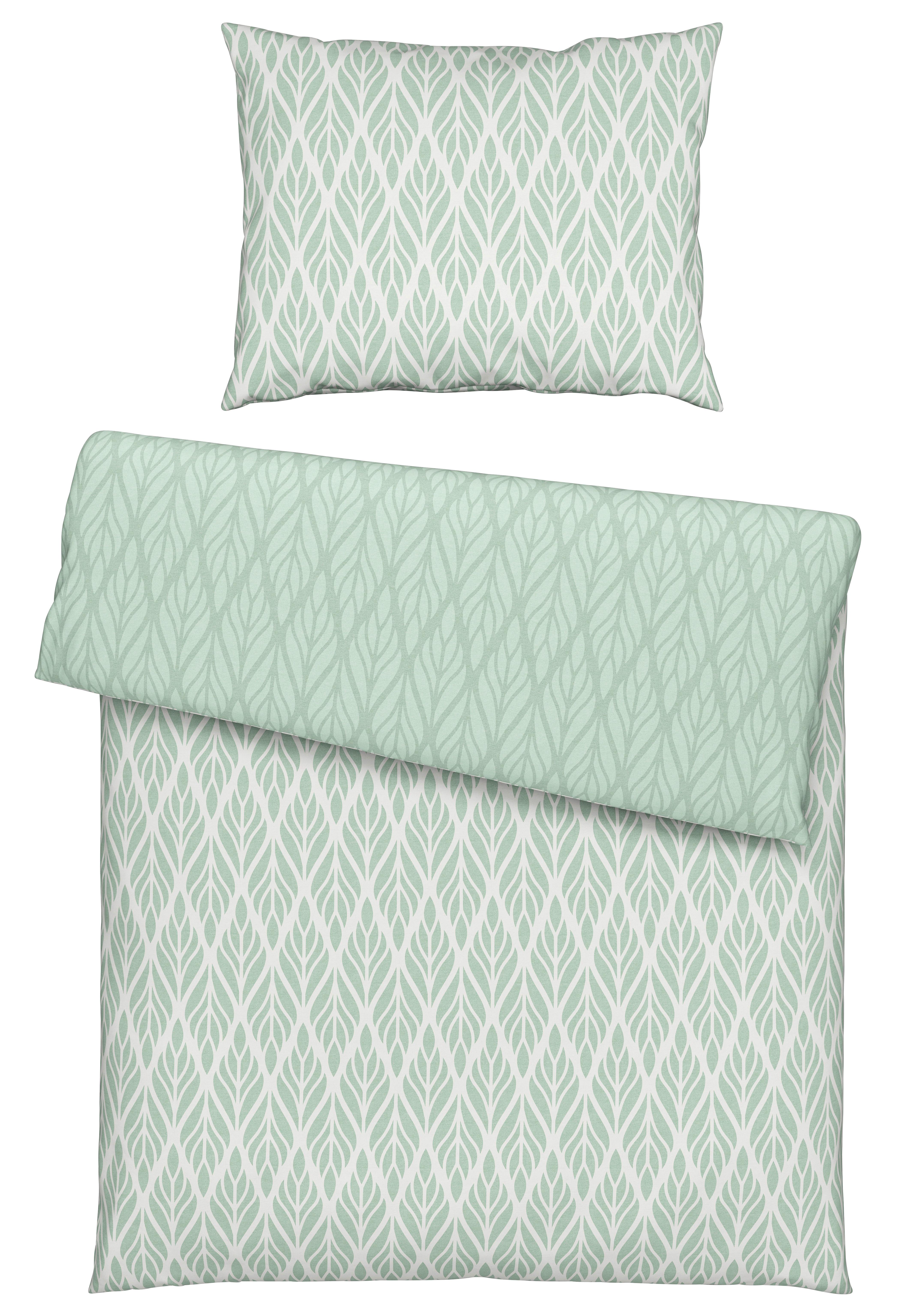 Bettwäsche Olina - Mintgrün, KONVENTIONELL, Textil (140/200cm) - Ondega