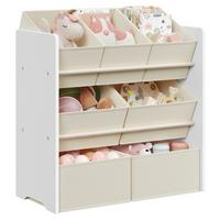 Kinderregal Toy Storage Shelf Weiß/Beige B: 62,5 cm - Beige/Weiß, MODERN, Holzwerkstoff/Textil (62,5/60/29,5cm) - MID.YOU