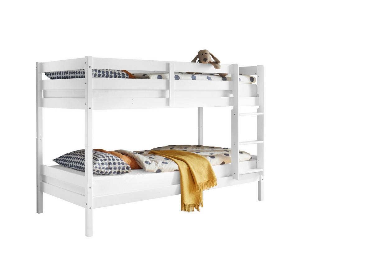 Etagenbett Casper Weiß LF: 90x200 cm - Weiß, KONVENTIONELL, Holz/Holzwerkstoff (90/200cm)