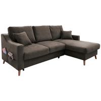 Ecksofa mit Schlaffunktion Valentina mit Kissen Braun - Braun/Naturfarben, KONVENTIONELL, Textil (228/150cm) - P & B