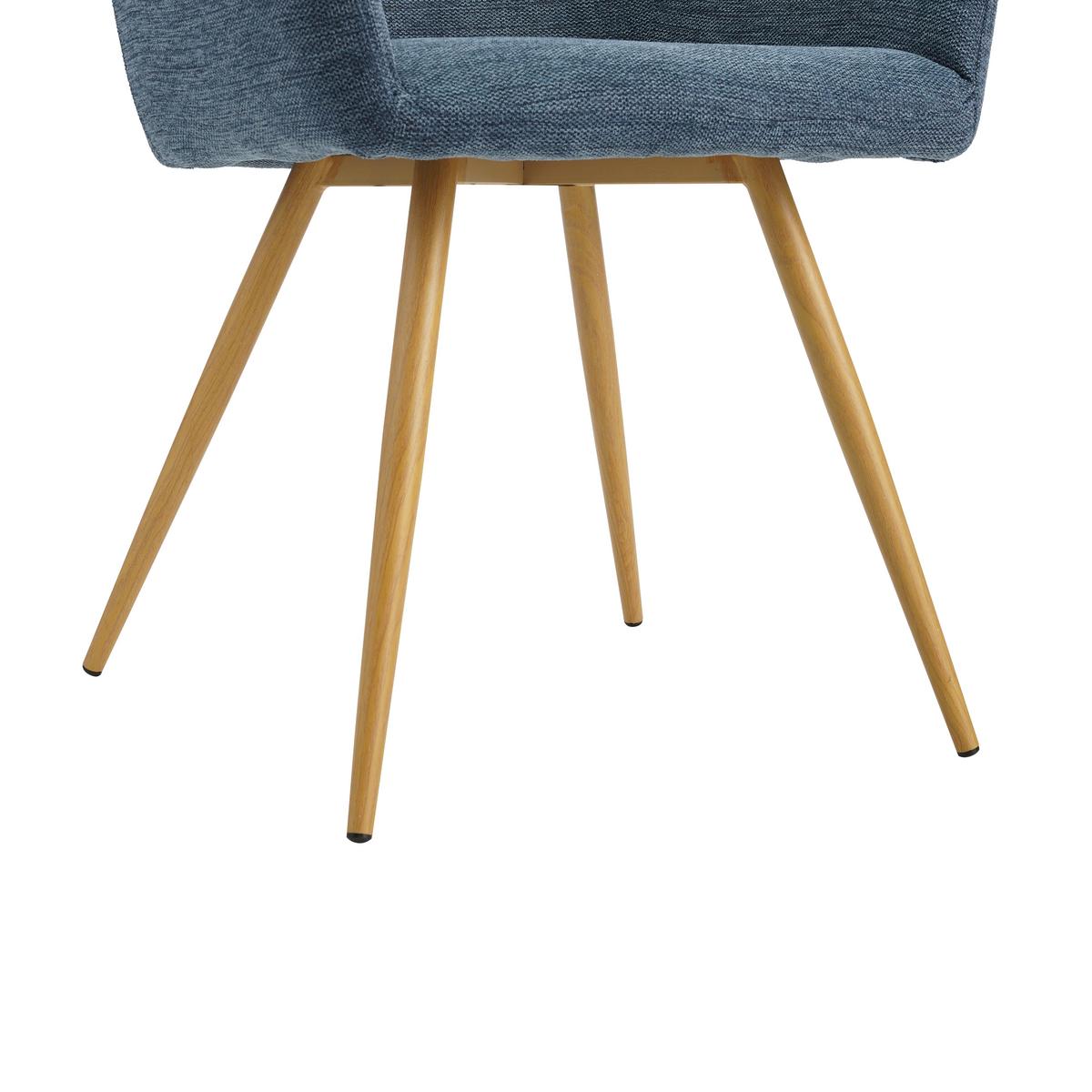 Armlehnstuhl Melinda Blau Gepolstert - Blau/Naturfarben, MODERN, Textil/Metall (56/81,5/63cm) - MID.YOU