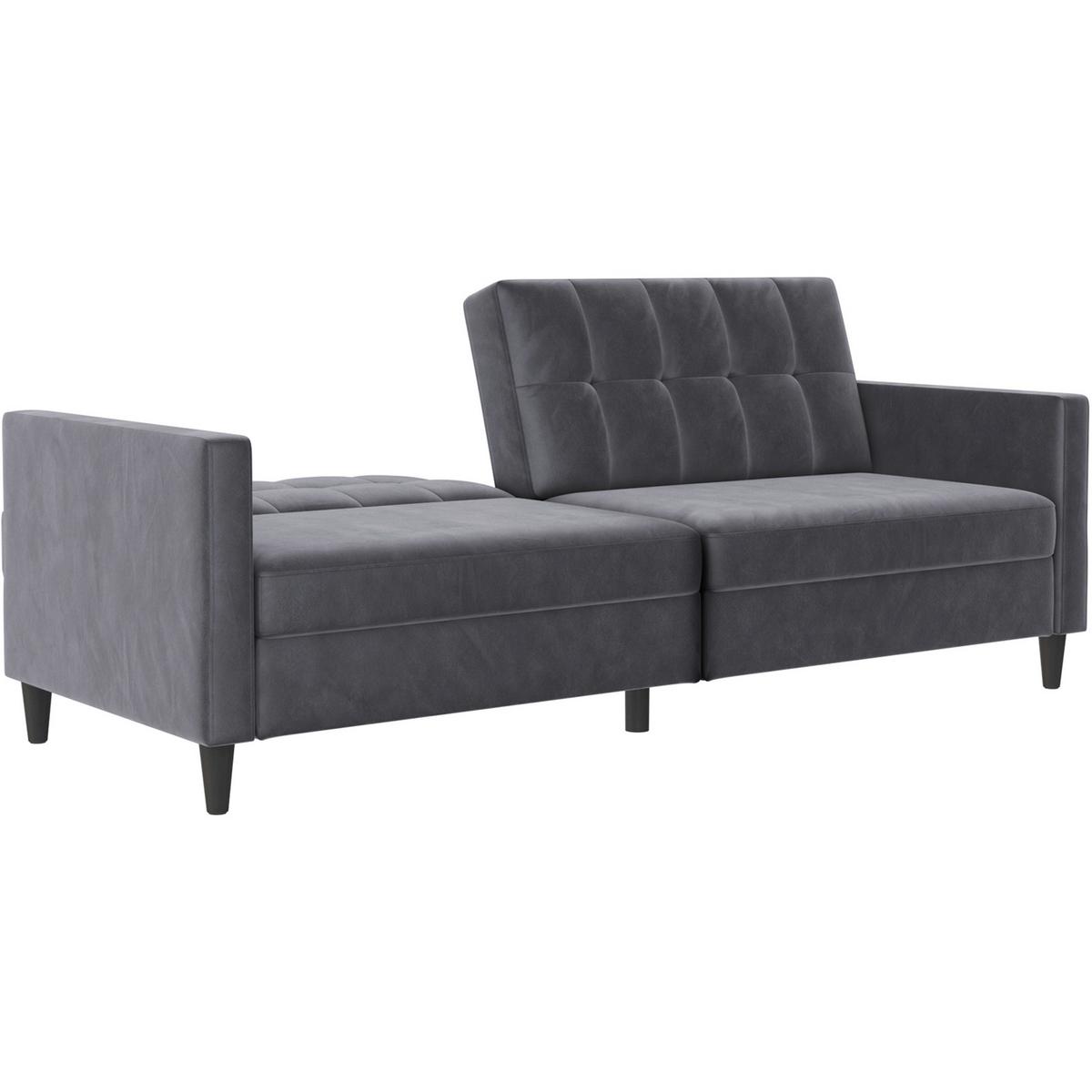 Schlafsofa Hannover Anthrazit, mit Schlaffunktion - Anthrazit/Schwarz, Basics, Textil (203/82/83cm) - Livetastic