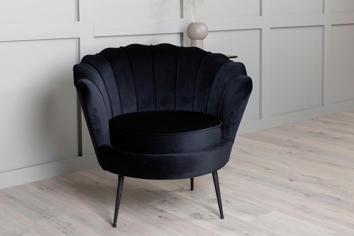 Sessel Calais - Schwarz, Design, Textil/Metall (83/76/77cm) - Livetastic