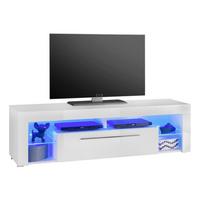 Tv-element Goal 1 B: 153 Cm Weiß - Weiß, Design, Glas/Holzwerkstoff (153/44/44cm) - MID.YOU