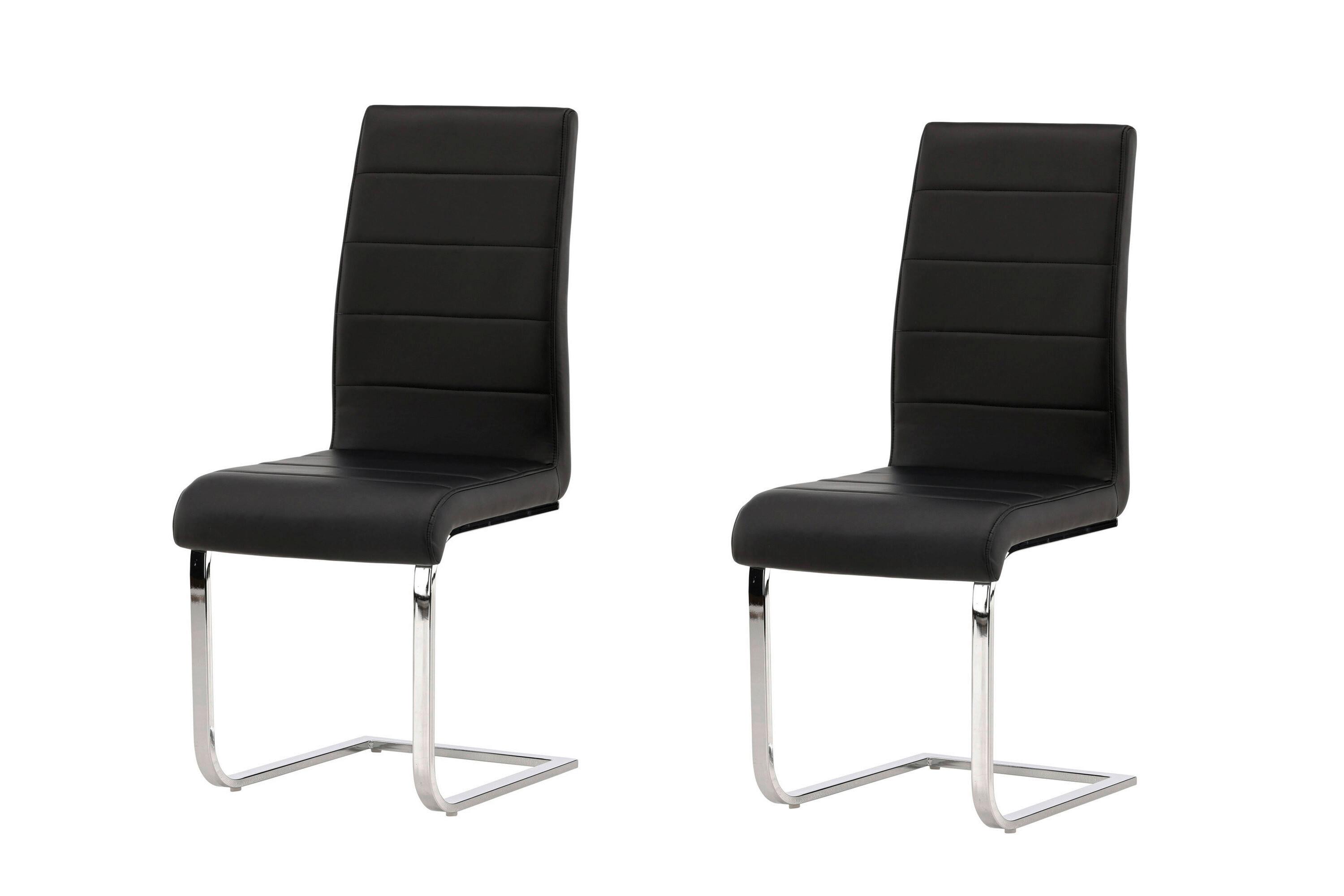 Tempo Schwingstuhl-Set Schwarz/Silberfarben B: 44 cm - Silberfarben/Schwarz, MODERN, Kunststoff/Metall (44/102/48cm) - Livetastic