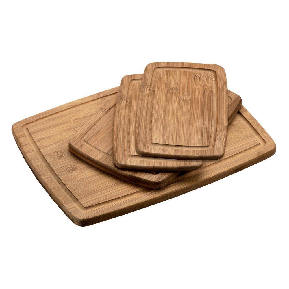 Schneidebrett-Set 4-teilig, Dunkler Bambus - Braun, Basics, Holz (38/28.5/5.2cm) - Kesper