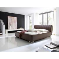 Polsterbett Mit Bettkasten + Lattenrost 180x200 Cm Bern - Chromfarben/Braun, Design, Holz/Textil (180/200cm) - Xora