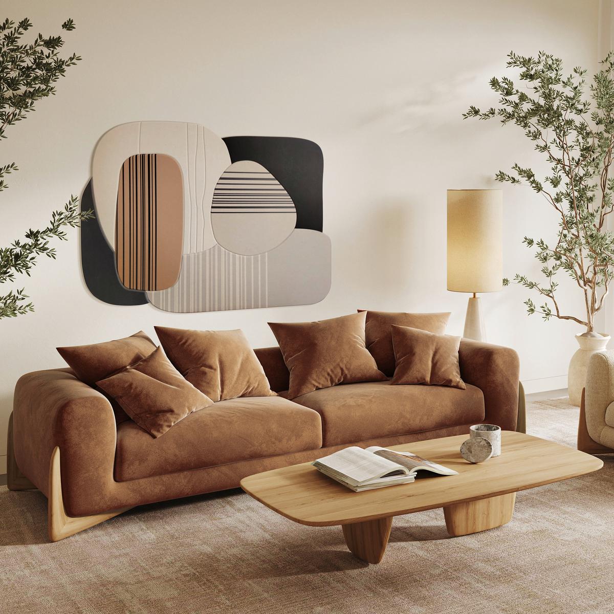 Akustický panel MARLA - černá/béžová, textil (90/120cm) - Premium Living