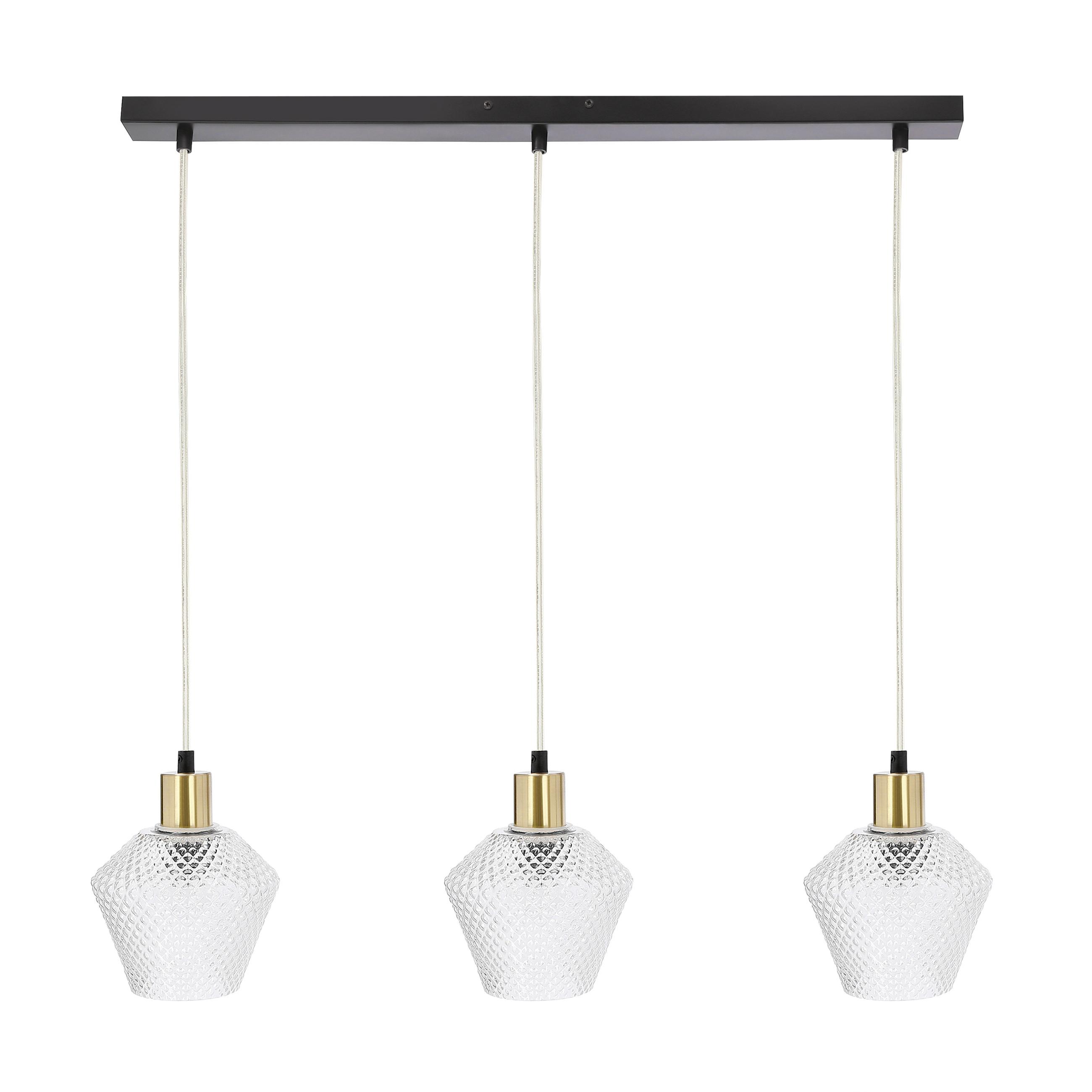 PENDELLEUCHTE 33-36346 GRENIKO - Transparent/Goldfarben, KONVENTIONELL, Metall (70/14/120cm)