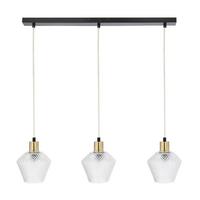 PENDELLEUCHTE 33-36346 GRENIKO - Transparent/Goldfarben, KONVENTIONELL, Metall (70/14/120cm)
