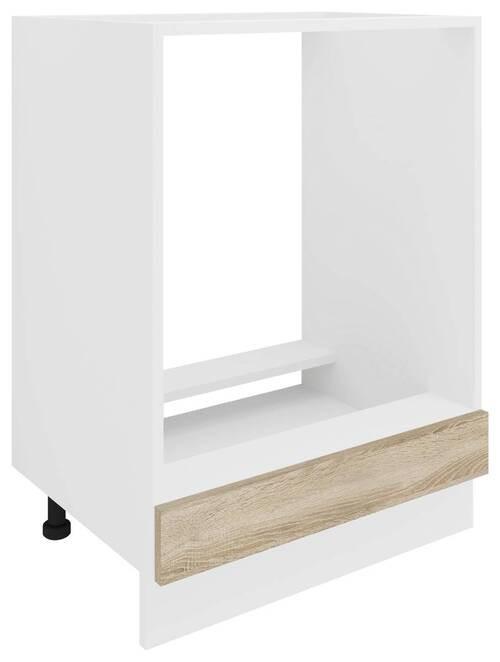 Herdumbauschrank Esilo B: 60 cm Weiß/Eiche Dekor - Weiß/Sonoma Eiche, KONVENTIONELL, Holzwerkstoff (60/82/46cm) - MID.YOU