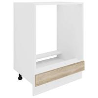 Herdumbauschrank Esilo B: 60 cm Weiß/Eiche Dekor - Weiß/Sonoma Eiche, KONVENTIONELL, Holzwerkstoff (60/82/46cm) - MID.YOU