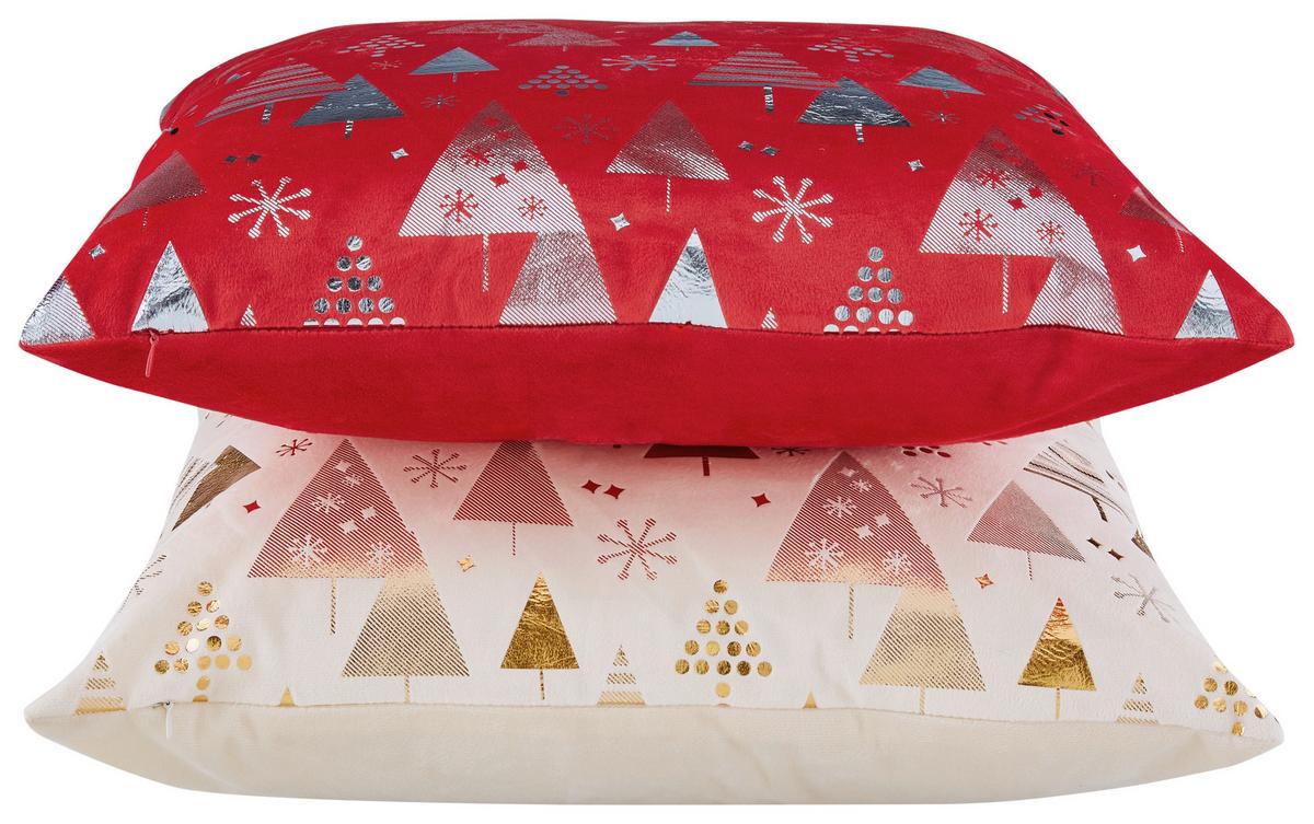 Díszpárna Esther Kb. 45/45cm - piros, Konventionell, textil (45/45cm) - Ondega