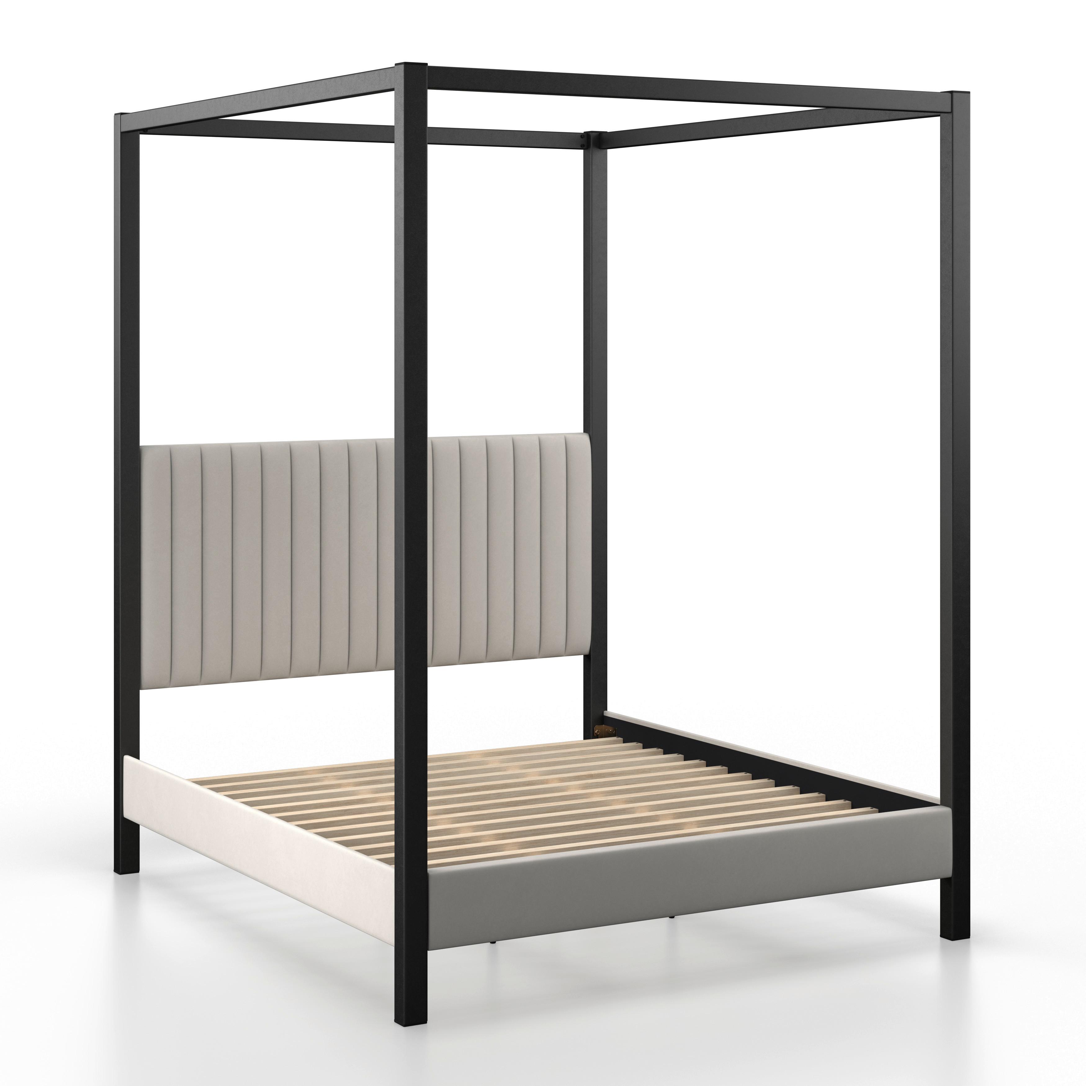 Čalúnená posteľ MONA 180x200, béžová - svetlohnedá/čierna, Modern, kov/drevo (180/200cm) - Bessagi Home