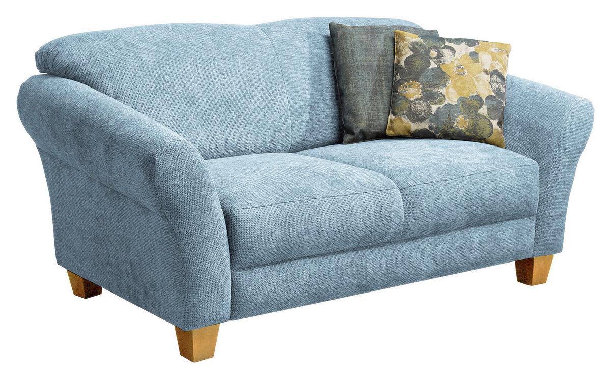 2-Sitzer-Sofa Gotland hellblau Rücken echt, 163x84x89 cm - Naturfarben/Hellblau, KONVENTIONELL, Textil (163/84/89cm) - Sit & More