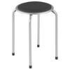 Stapelhocker Raki Metall Alu/Lederlook Schwarz H: 45 cm - Alufarben, MODERN, Metall (30/45/30cm)