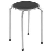 Stapelhocker Raki Metall Alu/Lederlook Schwarz H: 45 cm - Alufarben, MODERN, Metall (30/45/30cm)