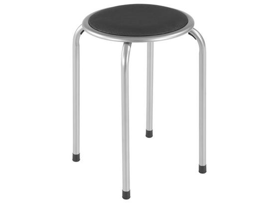 Hocker Raki - Schwarz/Alufarben, MODERN, Metall (39/45cm) Hocker Raki - Schwarz/Alufarben, MODERN, Metall (39/45cm)