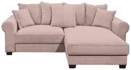 Ecksofa Maureen Rosa S: 255/185 cm - Schwarz/Rosa, KONVENTIONELL, Textil (255/185cm) - MID.YOU