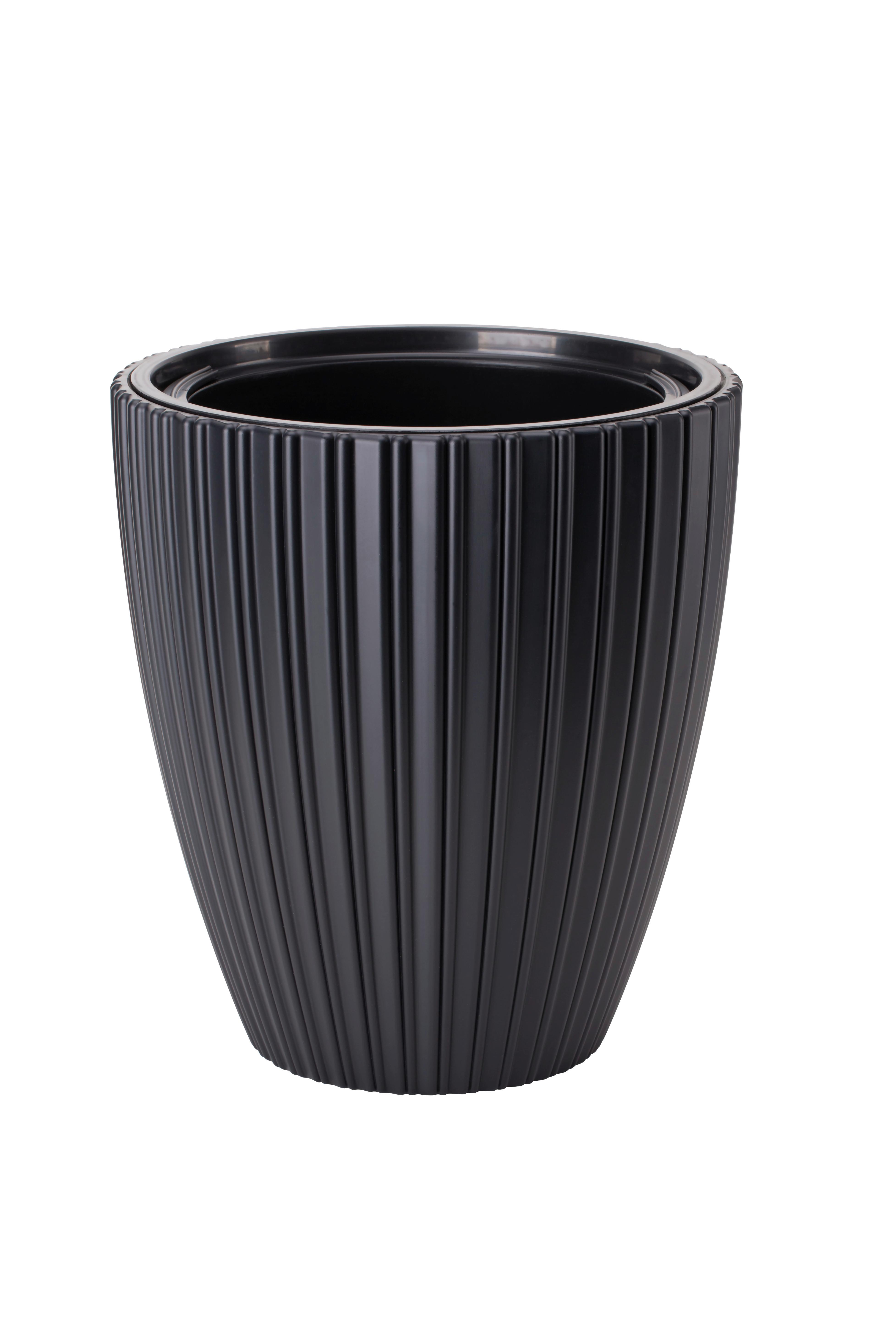 Obal na květináč MIRA 30 - černá, Konvenční, plast (29,0/32/29,0cm) - Mömax