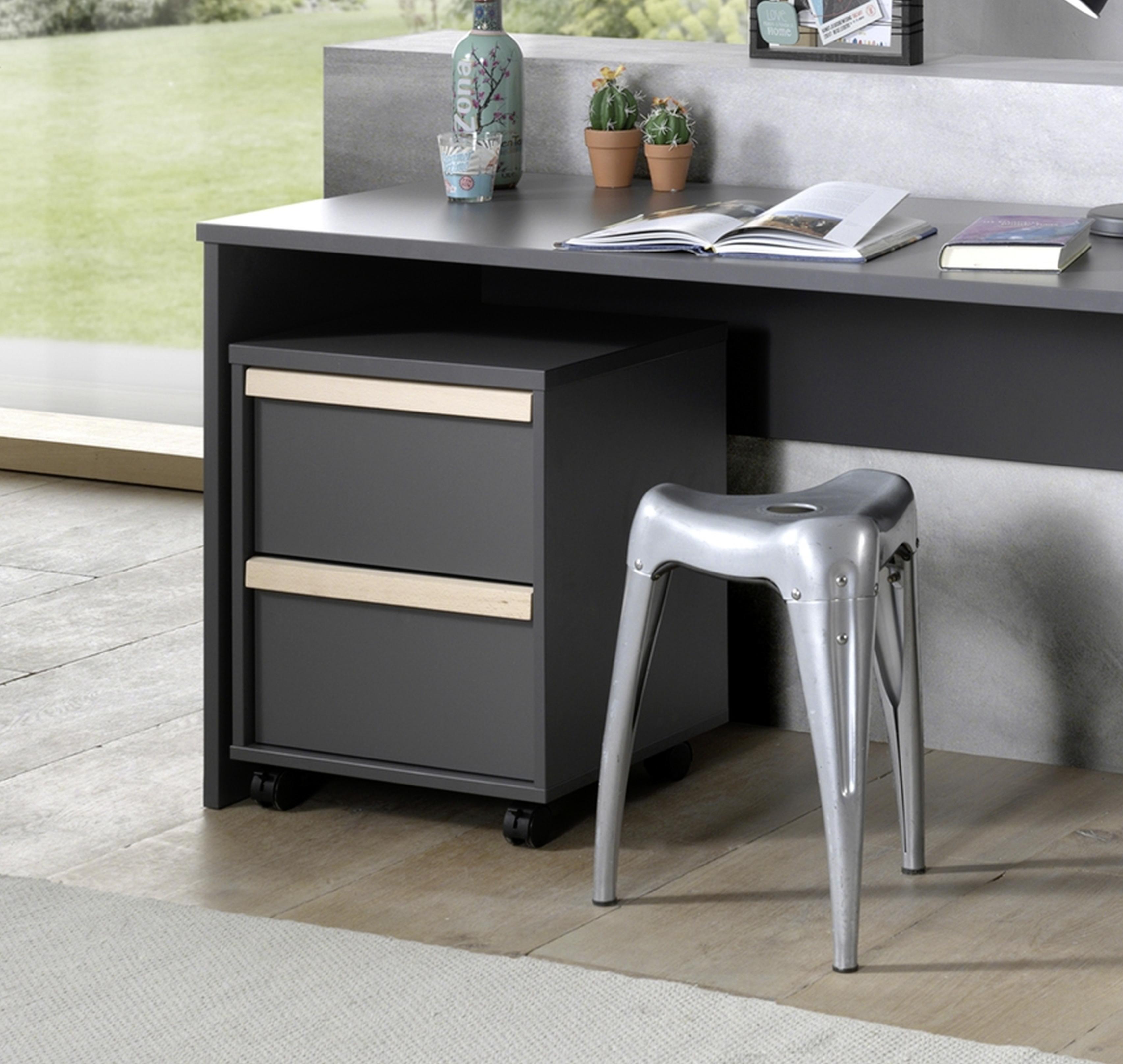 Rollcontainer London Anthrazit Bht: 48,1x60x44 Cm - Anthrazit, MODERN, Holzwerkstoff (48,1/60/44cm) - MID.YOU