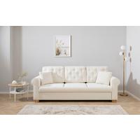 Schlafsofa Arles, Creme 02 B: 240 Cm - Buchefarben/Creme, Design, Textil (240/94/98cm) - MID.YOU