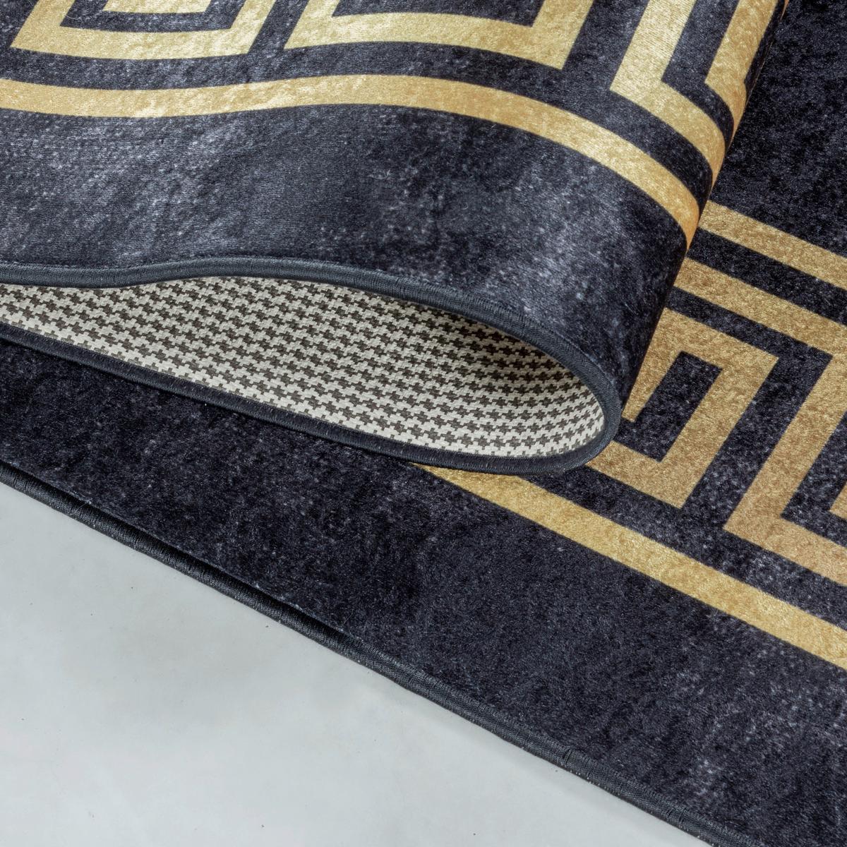Flachwebteppich Fiesta - Goldfarben/Schwarz, Design, Textil (80/150cm) - Novel