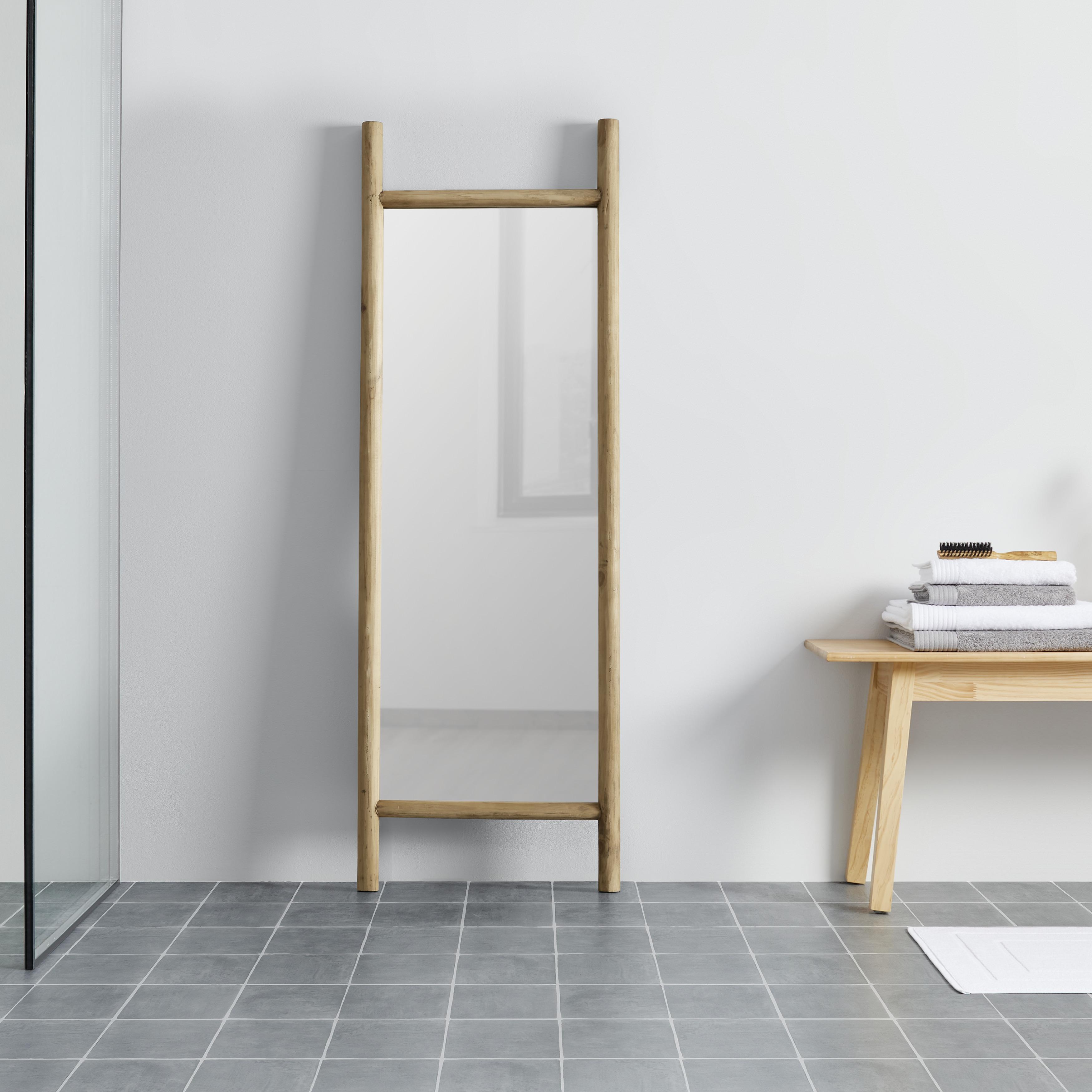 Zrcadlo Masiv Jasmin - přírodní barvy, Moderní, dřevo/sklo (57/170/5cm) - Livetastic
