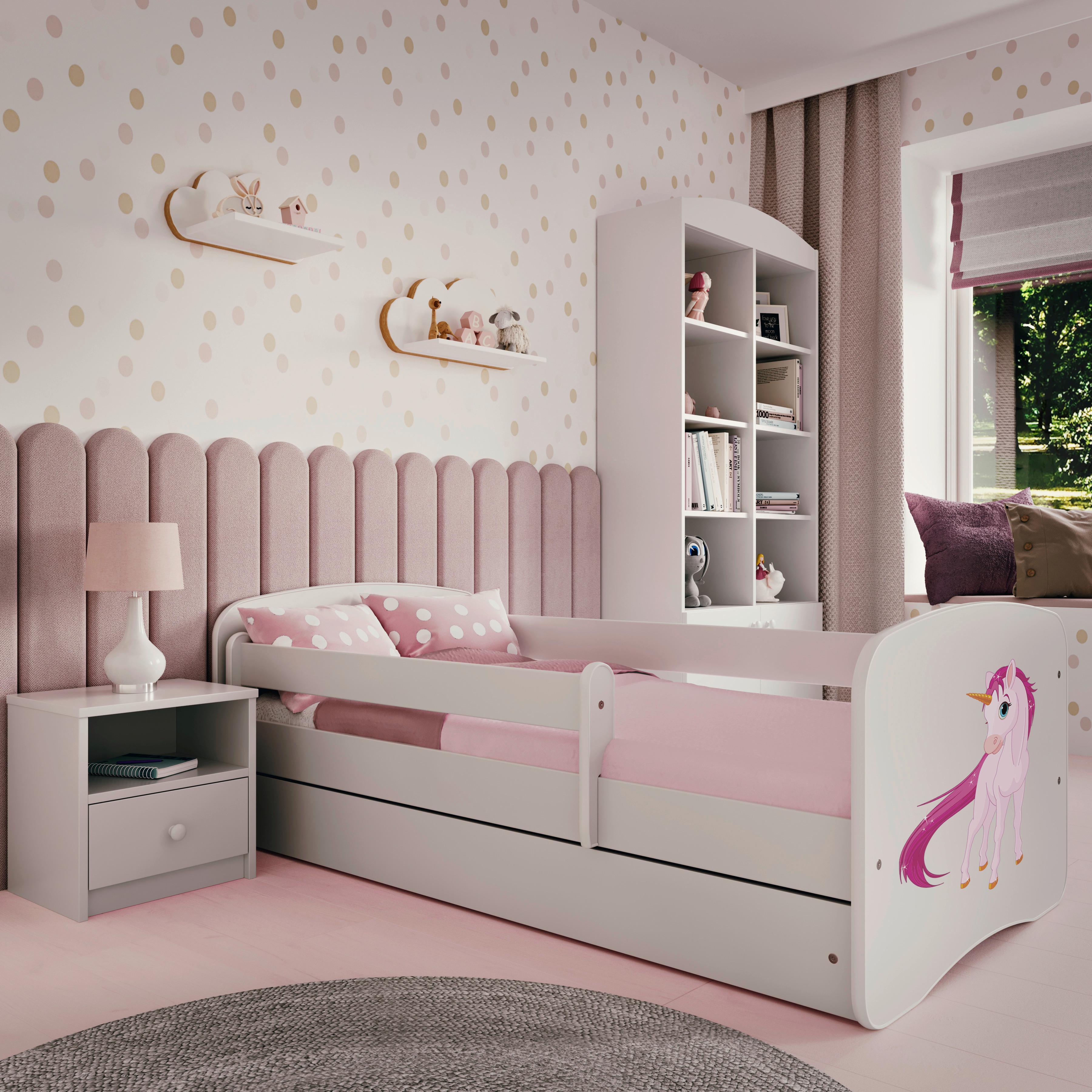Kinder-/Juniorbett Babydreams Inkl. Matratze 80x160 - Birkefarben/Weiß, MODERN, Holz/Holzwerkstoff (80/160cm) - MID.YOU