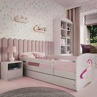 Kinder-/Juniorbett Babydreams Inkl. Matratze 80x160 - Birkefarben/Weiß, MODERN, Holz/Holzwerkstoff (80/160cm) - MID.YOU