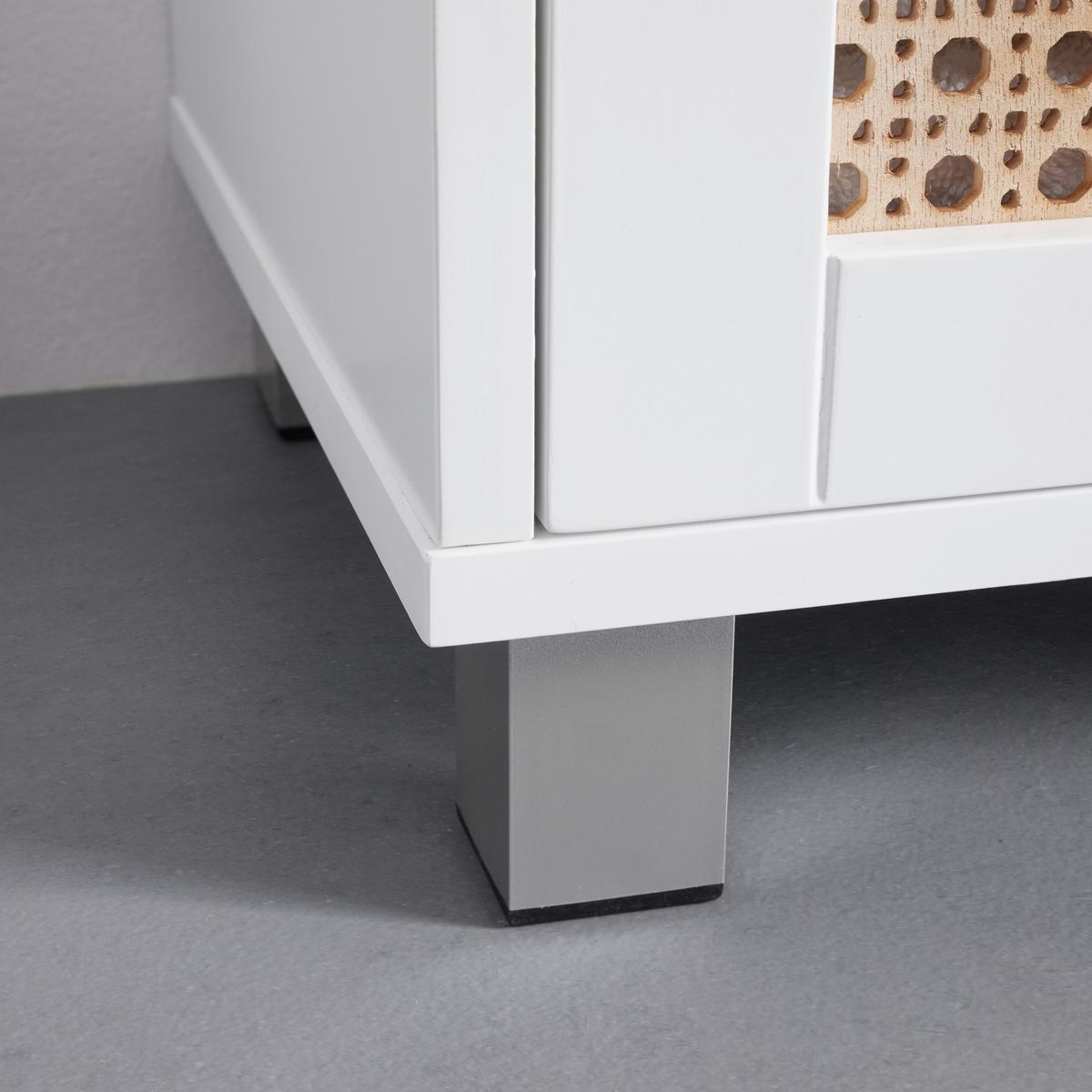 Spodná skrinka LISA biela - biela/bronzová, Modern, kov/kompozitné drevo (32/89/30cm) - Bessagi Home