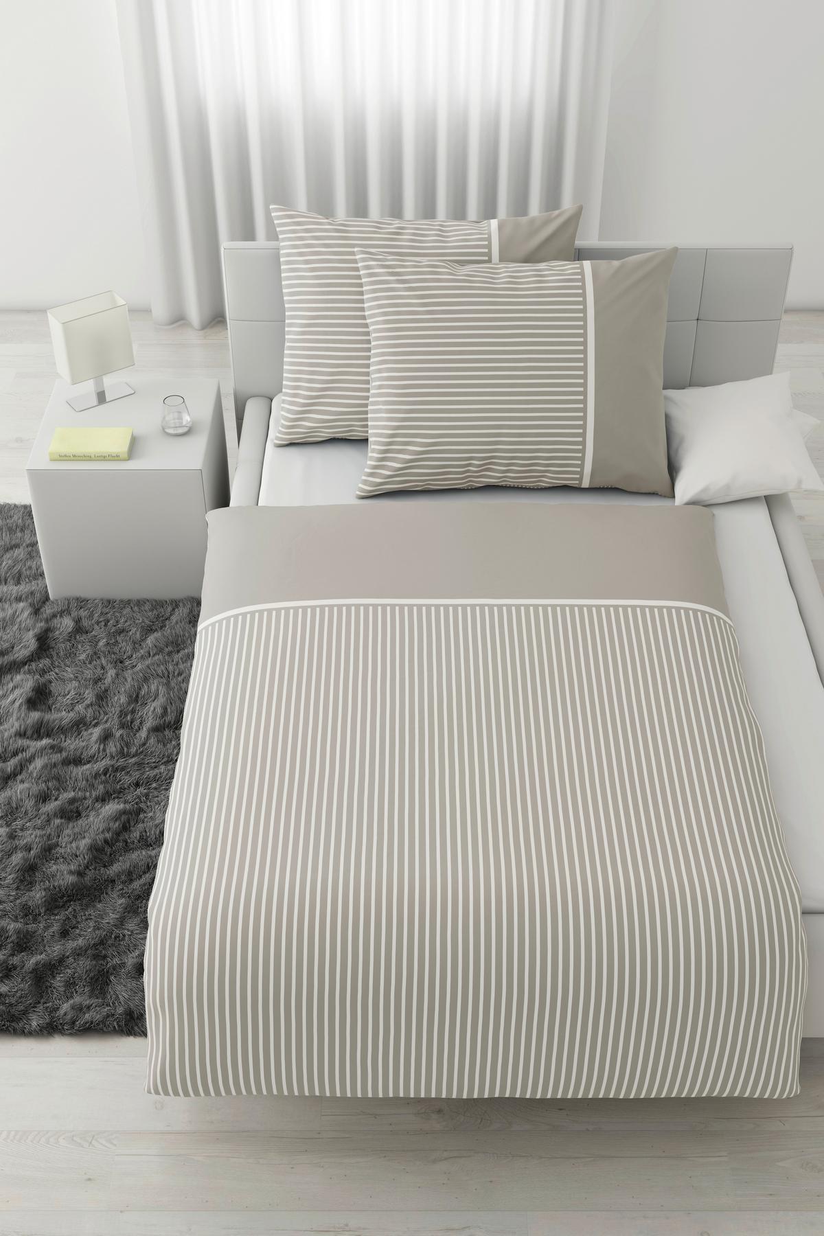 Bettwäsche Johannes XXL Hellbraun ca. 200x220cm - svetlohnedá, Konventionell, textil (200/220cm) - Mömax