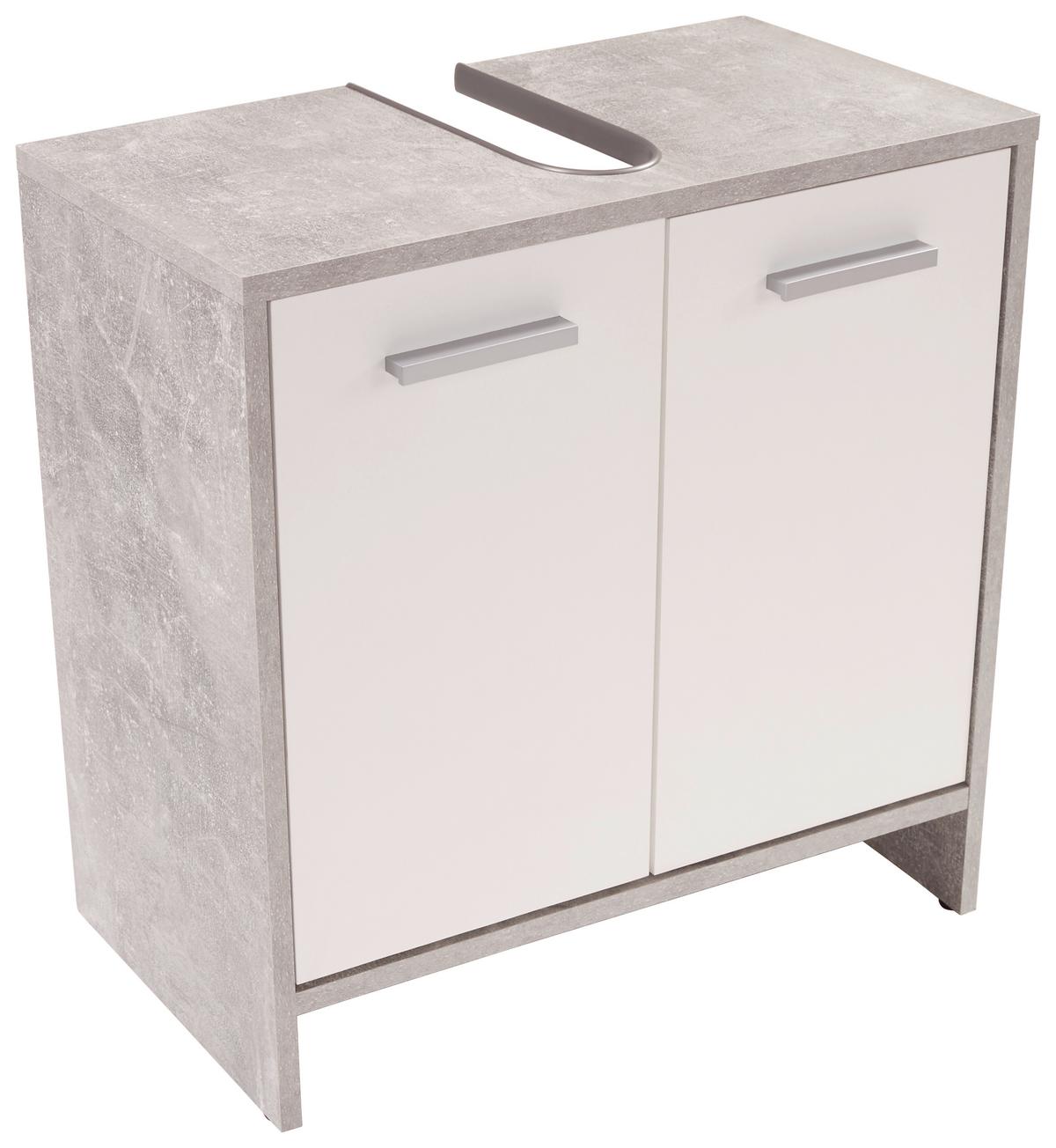 Mosdó Alsószekrény Attack - világosszürke/fehér, Modern, faalapú anyag (60,4/55/28cm)