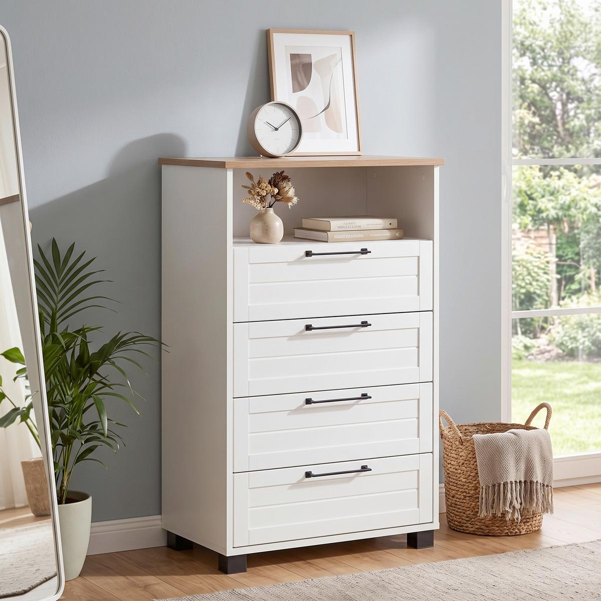 HIGHBOARD JELDA HIGHBOARD - Eichefarben/Schwarz, Holzwerkstoff (62,4/102/34,1cm) - MID.YOU