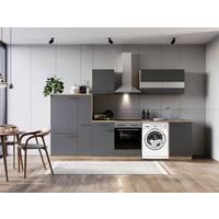 Küchenblock Merle Grau B: 310 Cm - Eichefarben/Grau, Basics, Glas/Holzwerkstoff (310cm) - Respekta