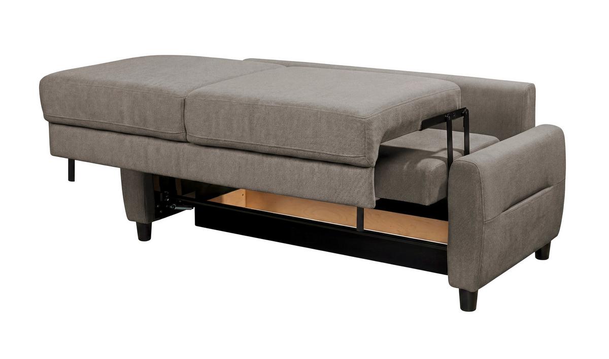 Schlafsofa Rio Greige B: 192cm - Greige/Schwarz, MODERN, Textil (192/83/99cm) - MID.YOU