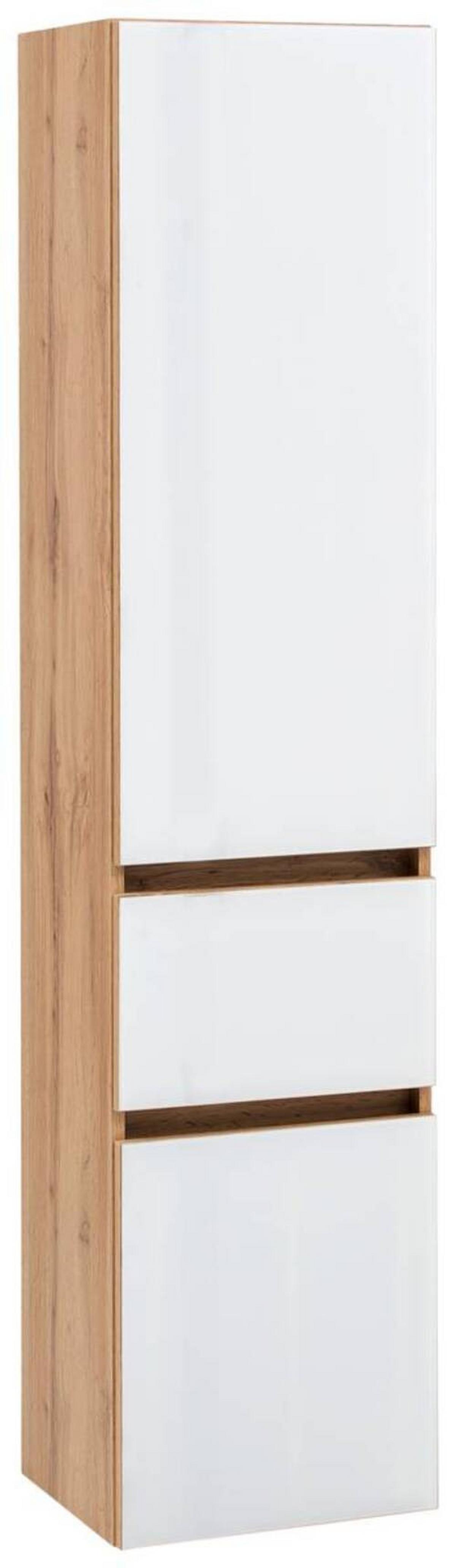 Badmöbel-Set 4-Tlg. inkl. LED Helsinki, Weiß/Eiche - Eichefarben/Weiß, KONVENTIONELL, Glas/Holzwerkstoff (160cm) - Held