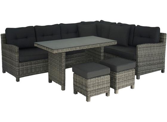 Loungegarnitur Flora - Anthrazit/Grau, MODERN, Glas/Kunststoff (246/191cm) - Luca Bessoni Loungegarnitur Flora - Anthrazit/Grau, MODERN, Glas/Kunststoff (246/191cm) - Luca Bessoni