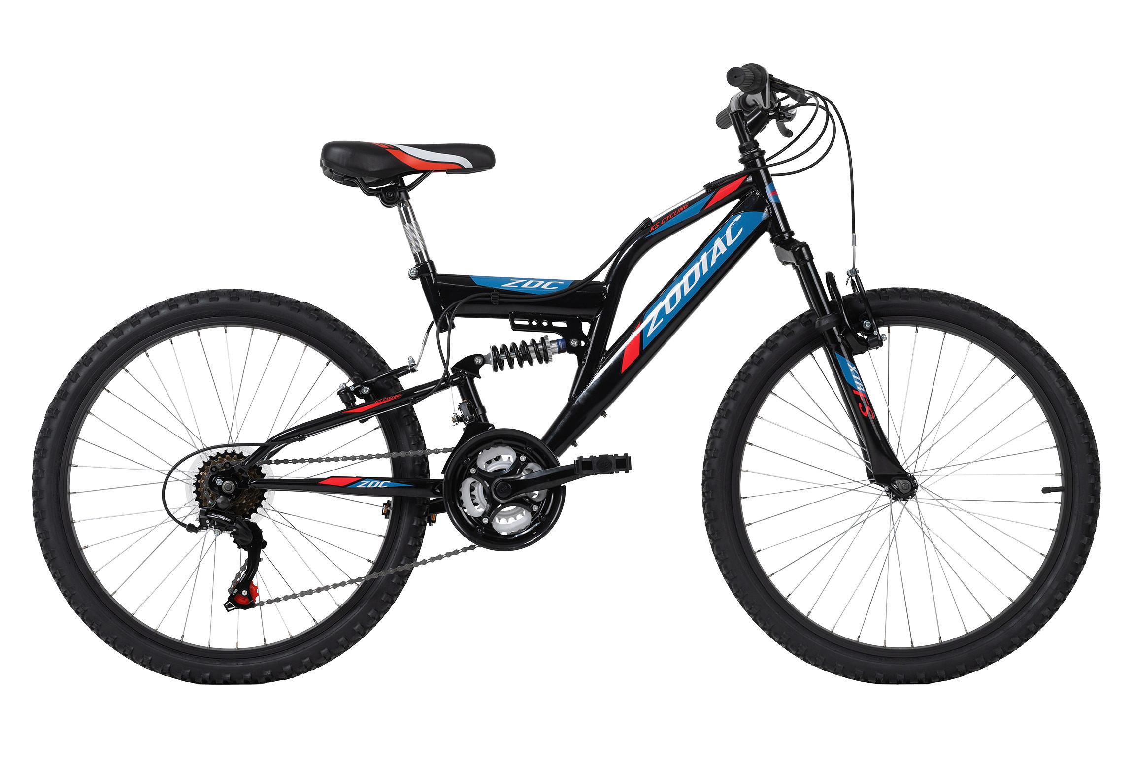 Kinderfahrrad 24 Zoll Mtb Fully Zodiac 665k 18 Gänge - Rot/Schwarz, Basics, Metall (124 /64/18 cm) - KS Cycling