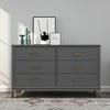 Kommode Westerleigh Grau 145 cm - Messingfarben/Graphitfarben, Design, Holzwerkstoff/Metall (145/85/41cm) - MID.YOU