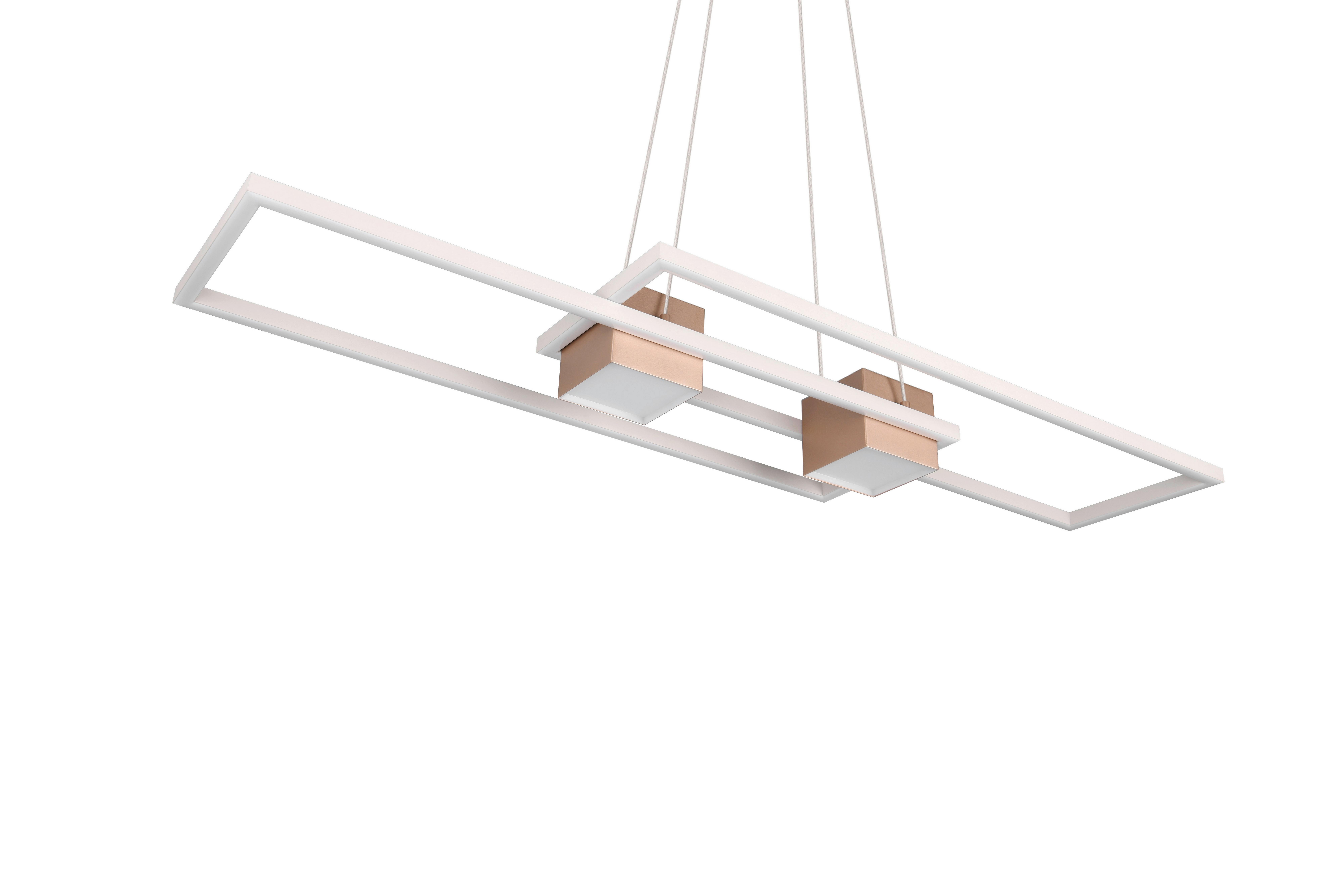 LED-Pendelleuchte 347710465 Albany - Grau/Cappuccino, Design, Metall (100/28/150cm) - Trio Leuchten