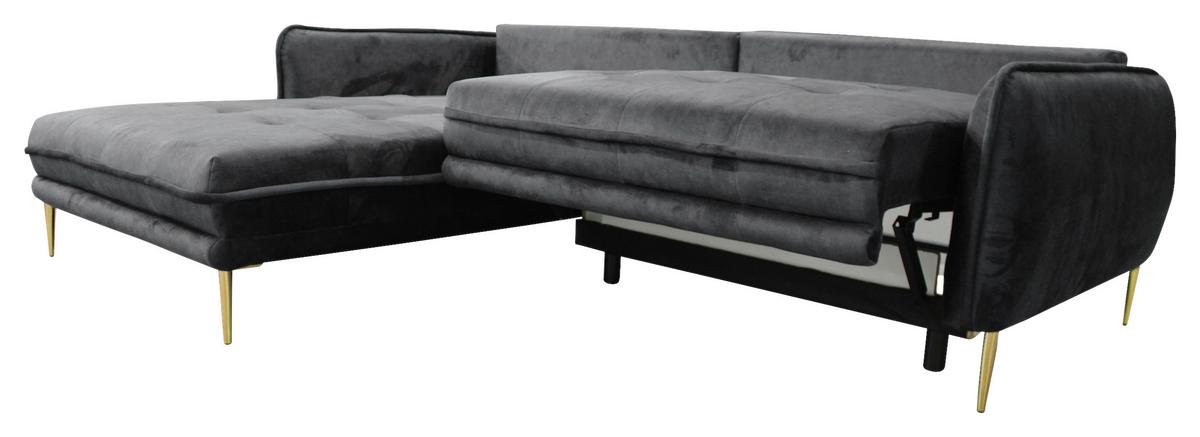 Ecksofa Whisper Anthrazit S: 196x264cm - Anthrazit/Goldfarben, Design, Textil (196/264cm) - MID.YOU