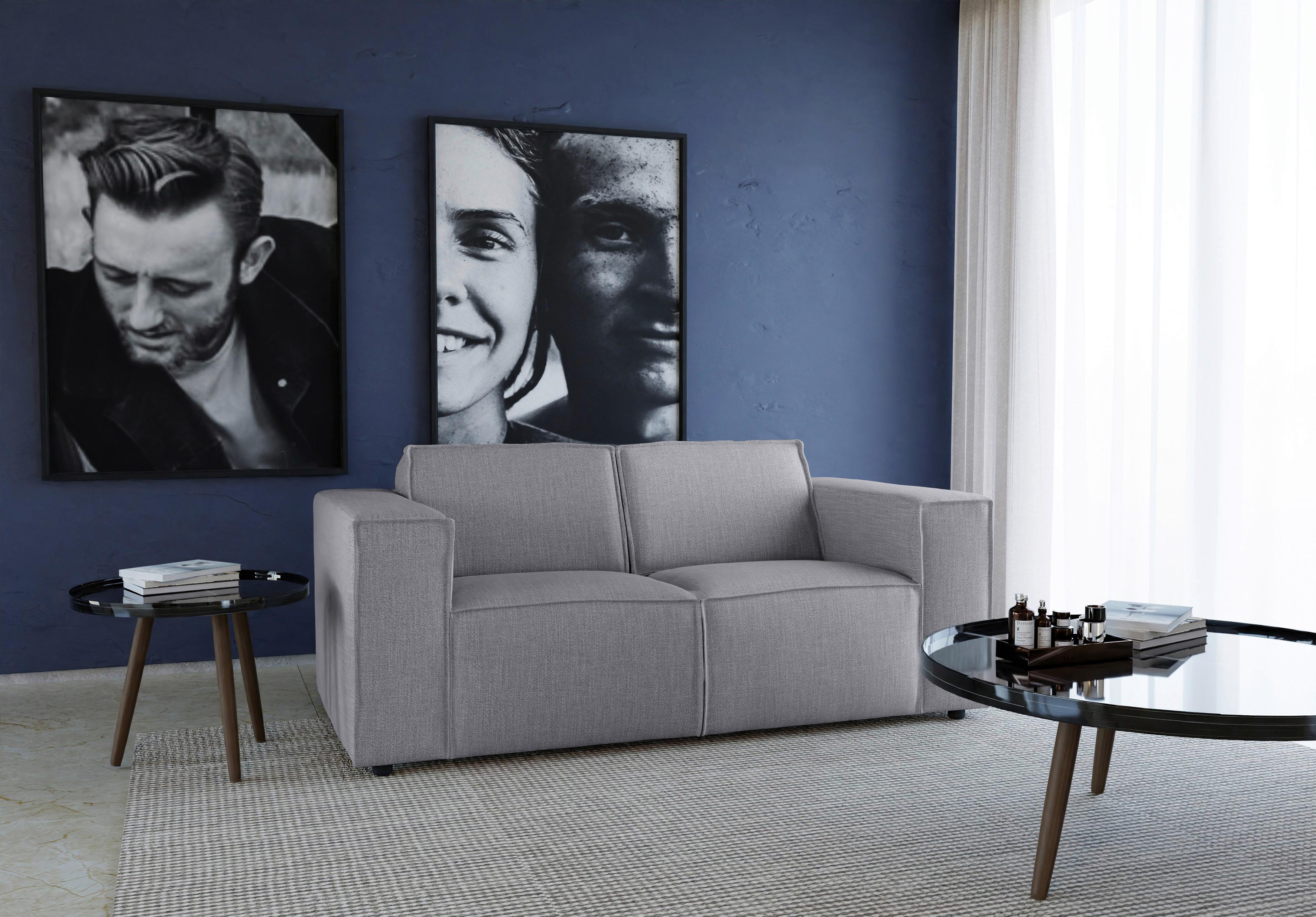 2-sitzer-sofa Dice Grau - Schwarz/Grau, MODERN, Textil (185/80/102cm) - MID.YOU